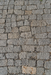 Textured beautiful stone pavement photographed close-up.