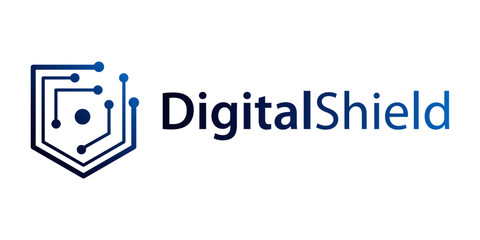 Digital shield or security logo concept