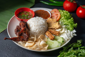 Malaysian Food Nasi Ayam Penyet Wall Mural  Wallpaper Murals-WONG 