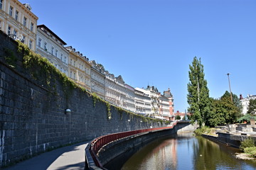 Karlsbad, a spa town in Bohemia, frequently visited by tourists