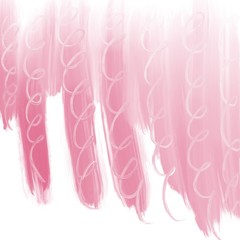 Hand drawn coral colored abstract background texture digital illustration imitation oil or acrylic on canvas. Pink stripes light curves on white background frame