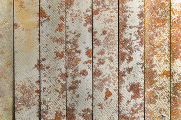 rusty metal background from needle files. save space. vertical line. set of tools