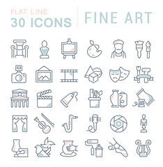 Set Vector Line Icons of Fine Art.