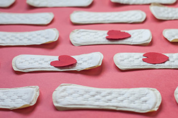 Feminine Hygiene or Pads or napkins for women. Menstrual concept.