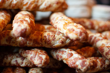 Stack of cheese straws