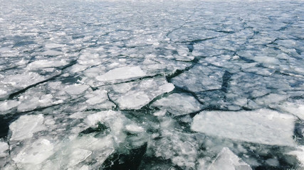 Extreme weather. Sea frozen over