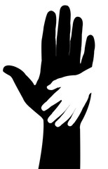 helping hands silhouette vector