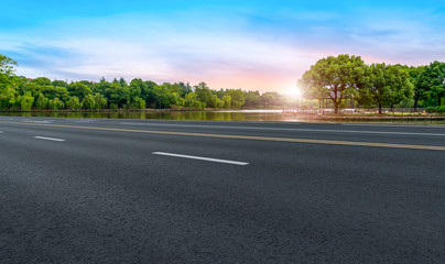 Road surface and sky cloud landscape..