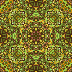 Vector seamless pattern with art ornament. Vintage elements for design in Victorian style. Ornamental baroque background. Ornate floral decor for wallpaper. Endless texture