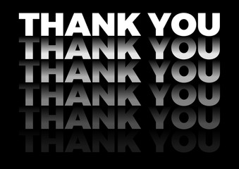 the word thank you in repetitive form, vector text