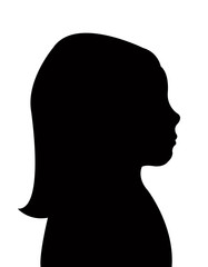 girl head silhouette vector