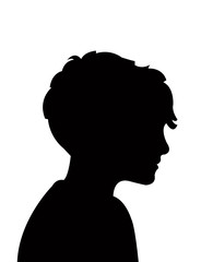a boy head silhouette vector