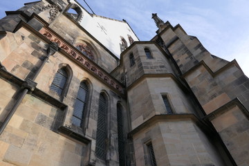 Artistic side view to the St. Thomas Church in Leipzig, Germany