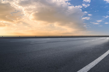 Road surface and sky cloud landscape..