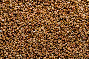Dry buckwheat texture close up.
