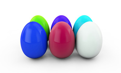 Colorful Easter eggs. 3d render