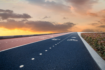 Road surface and sky cloud landscape..