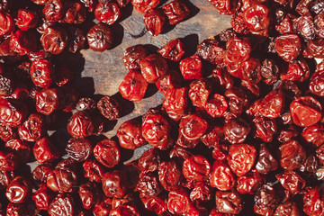 dried berries dry in the sun