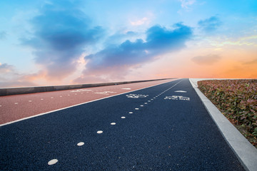 Road surface and sky cloud landscape..