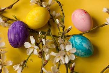 A composition of colorful easter eggs - Image 