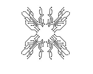 circuit board line butterfly  concept design illustration