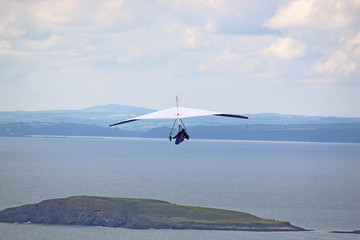 Hang Glider flying at Rhossili, Wales