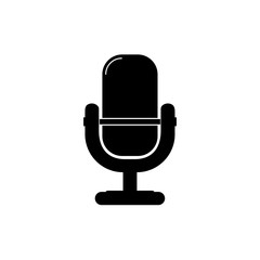 Microphone Silhouette - Vector Illustration - Isolated On White Blackground
