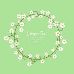 Elegant design illustration of floral template with text frame