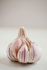 Bulbs of garlic- on bright background
