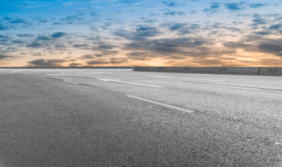 Road surface and sky cloud landscape..