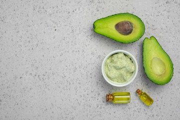 skin care natural products ingredients for scrub body mask: Avocado, coffee, coconut, oil