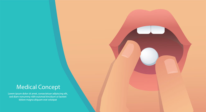 Taking The Pills Concept Of Medical Vector Illustration Eps10