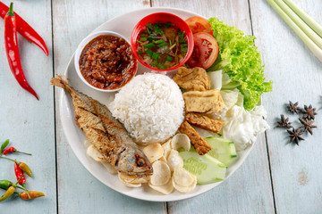 Fried mackerel fish rice