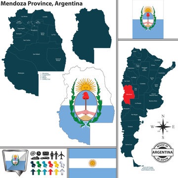 Map Of Mendoza Province, Argentina