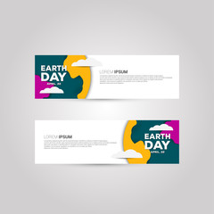 Earth day banner template