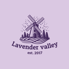 Lavender valley. Logo template. © Анастасия Темченко