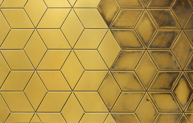 Photo of gold glitter geometric pattern background texture for pattern.