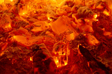 View of embers burning.