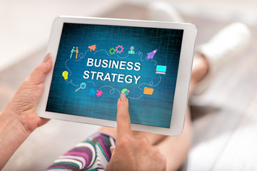 Business strategy concept on a tablet