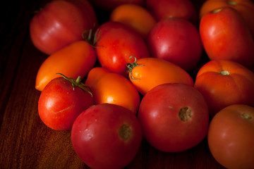 Colorful organic tomatoes