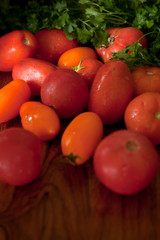 Colorful organic tomatoes