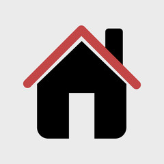 Home, house icon, flat icon - vector