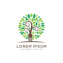 Obraz premium Fork Tree illustration vector Design template
