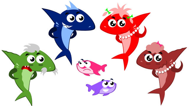 Sharks family for animation