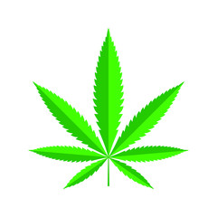 Cannabis leaf graphic icon. Marijuana green sign isolated on white background. Vector illustration