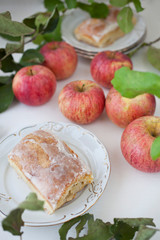 Naklejka na ściany i meble apple pie- organic apples and a piece of cake