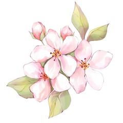 Fototapeta na wymiar Floral bouquet. Sakura flowers isolated on white