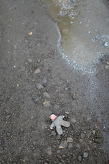 Doll in the rain