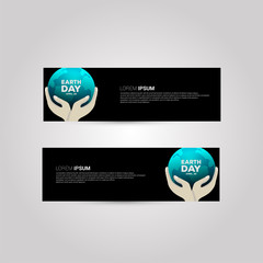 Earth day banner template