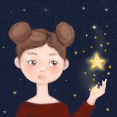 girl with a star